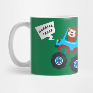 illustration of monster truck with cartoon style. Mug